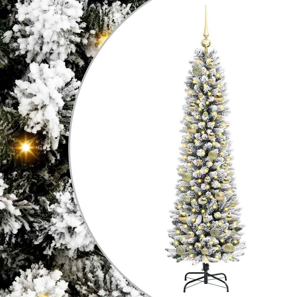 Kunstigt juletræ med stativ Hvid 150 cm PVC og metal og plast