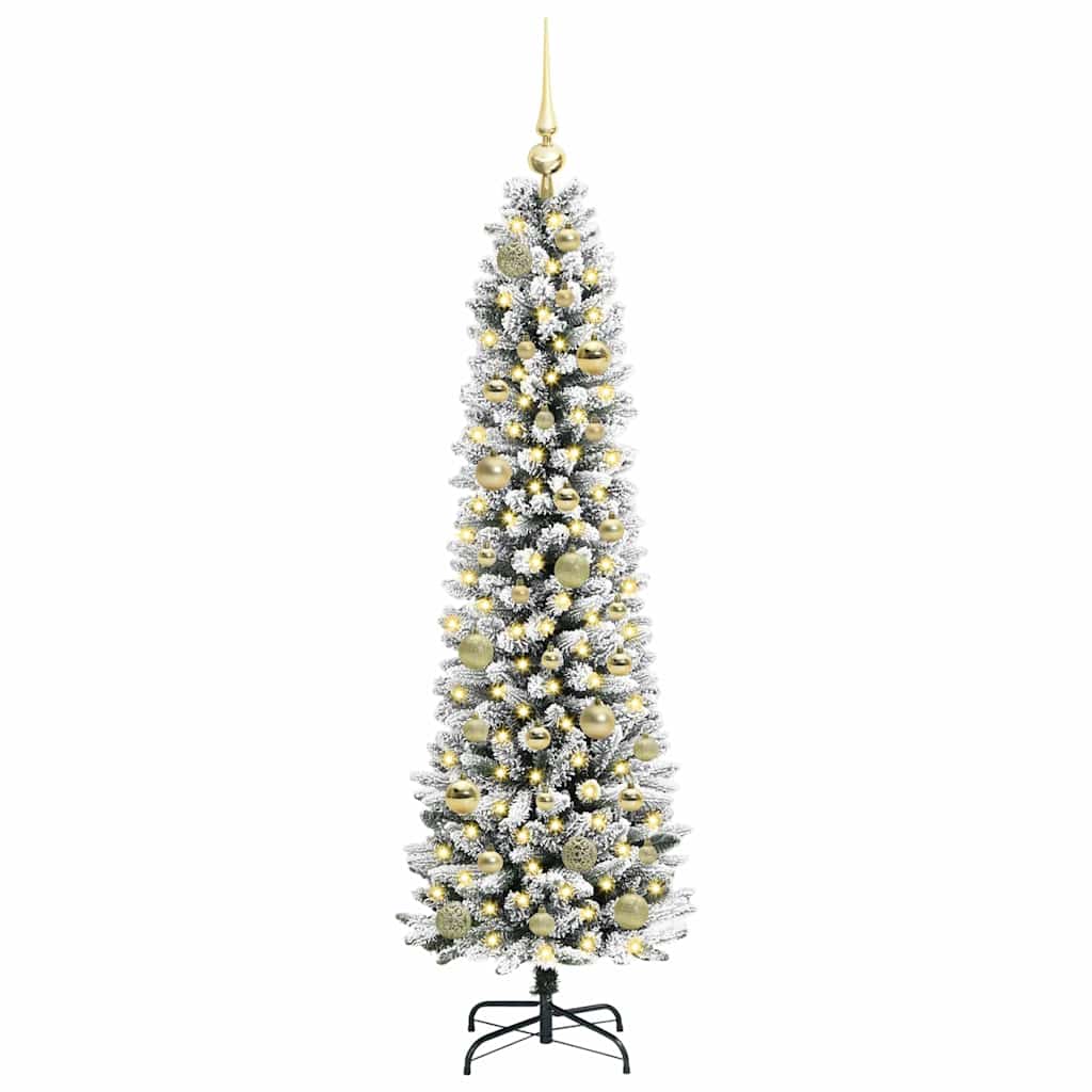 Kunstigt juletræ med stativ Hvid 150 cm PVC og metal og plast
