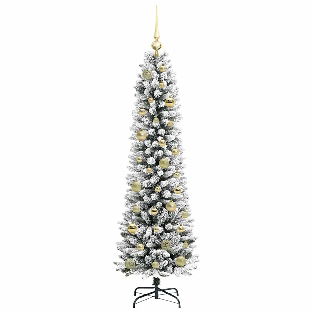 Kunstigt juletræ med stativ Hvid 150 cm PVC og metal og plast