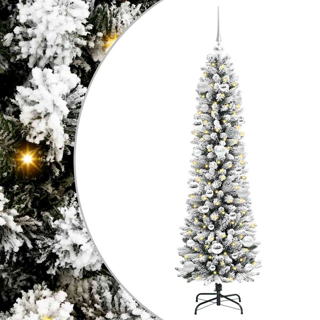 Kunstigt juletræ med stativ Hvid 150 cm PVC og metal og plast