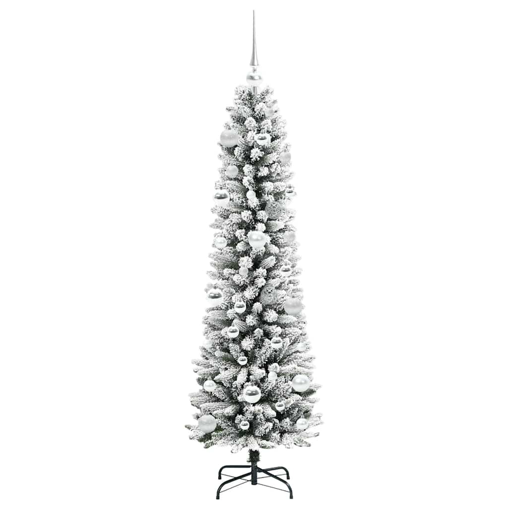 Kunstigt juletræ med stativ Hvid 150 cm PVC og metal og plast