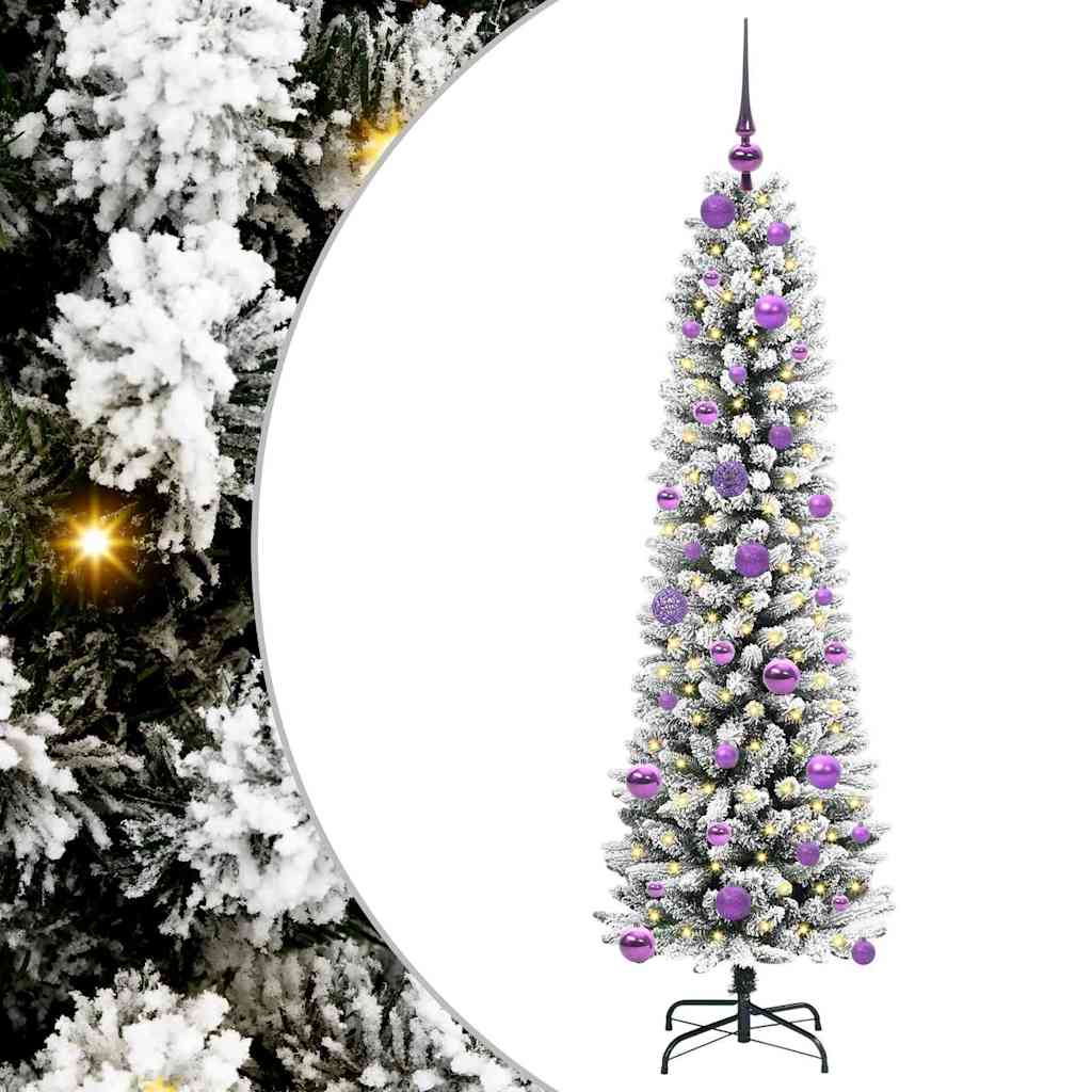 Kunstigt juletræ med stativ Hvid 150 cm PVC og metal og plast