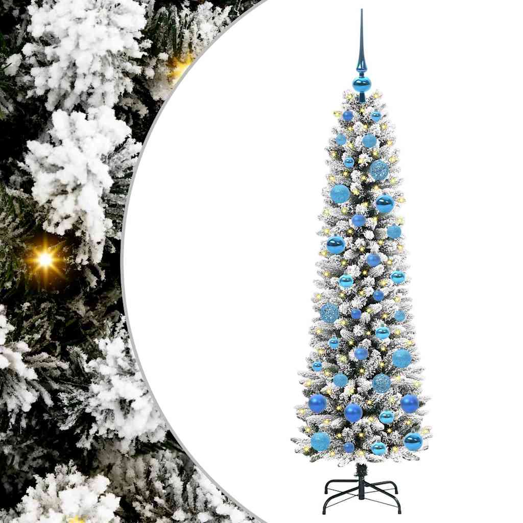 Kunstigt juletræ med stativ Hvid 150 cm PVC og metal og plast