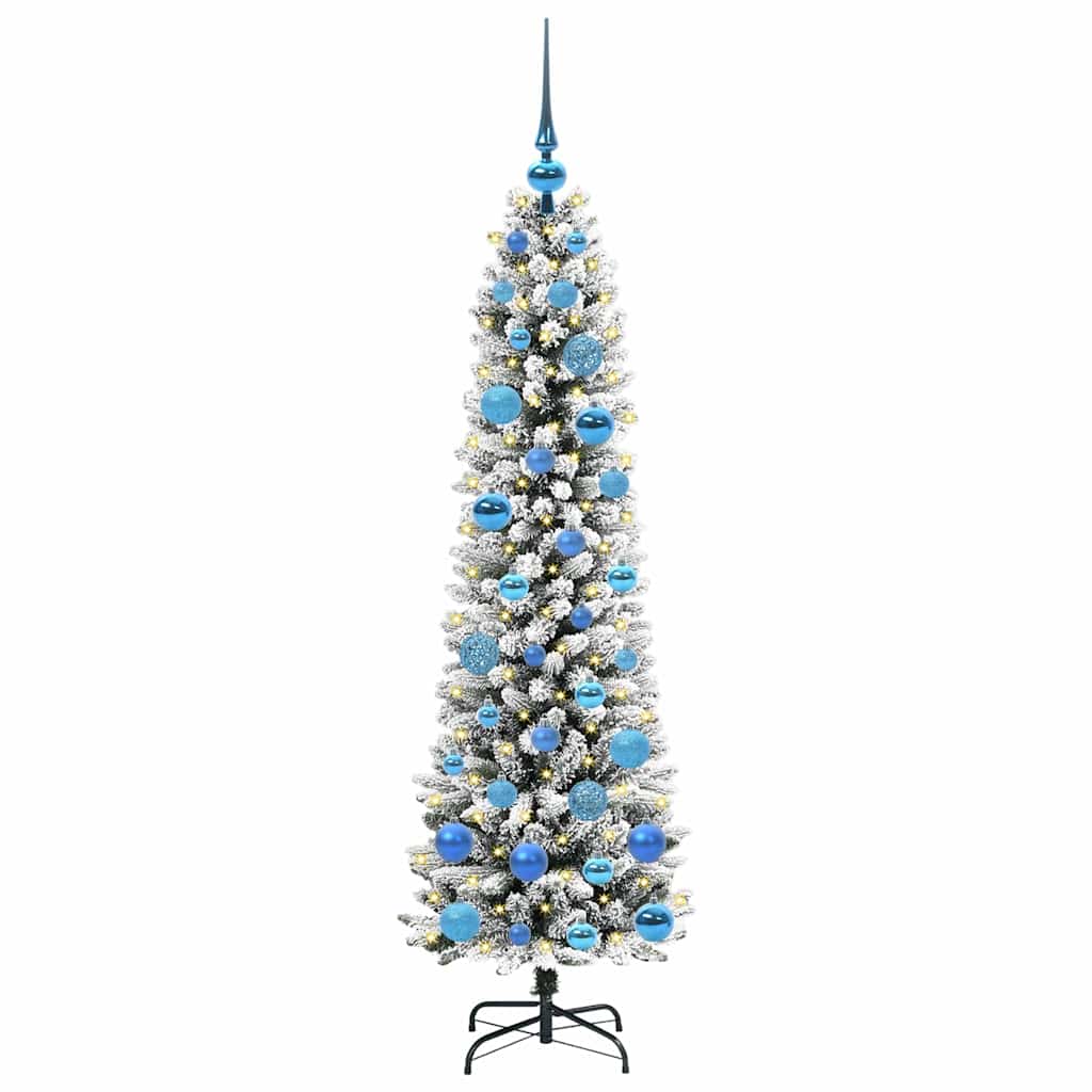 Kunstigt juletræ med stativ Hvid 150 cm PVC og metal og plast