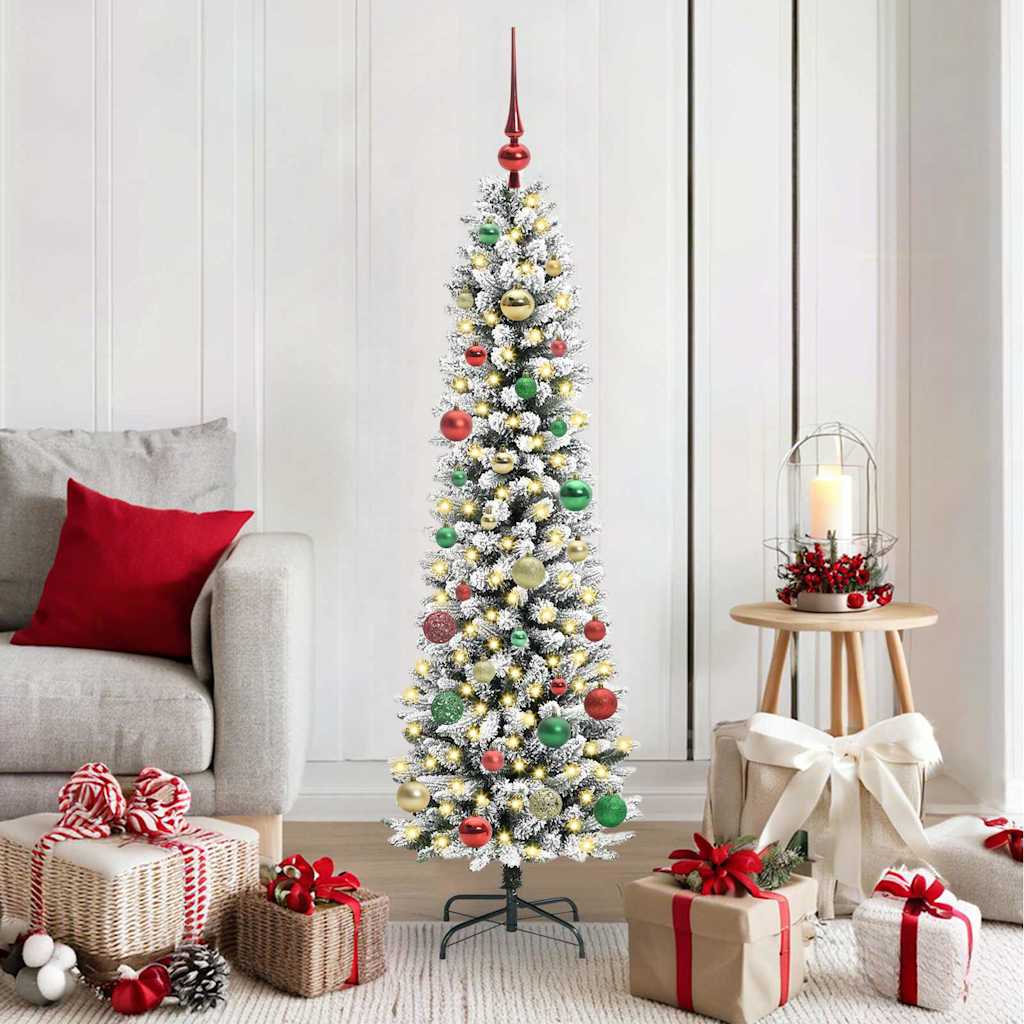 Kunstigt juletræ med stativ Hvid 150 cm PVC og metal og plast