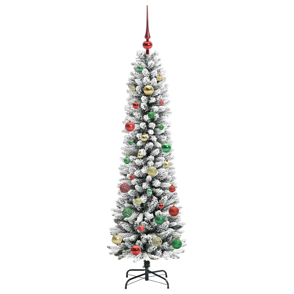 Kunstigt juletræ med stativ Hvid 150 cm PVC og metal og plast