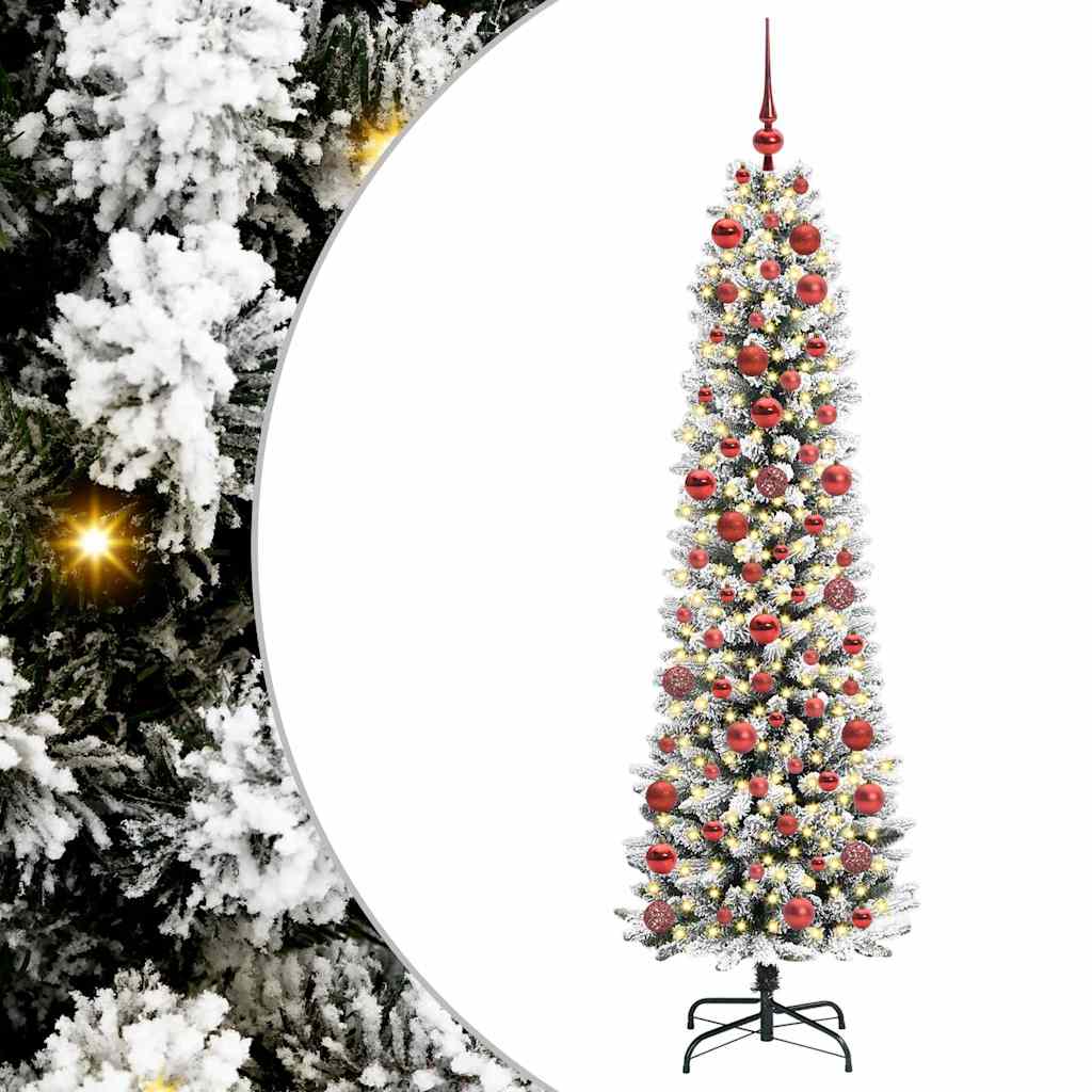 Kunstigt juletræ med stativ Hvid 180 cm PVC og metal og plast