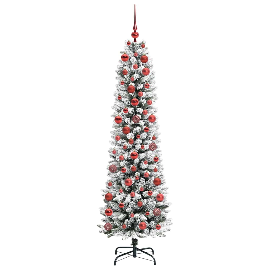 Kunstigt juletræ med stativ Hvid 180 cm PVC og metal og plast