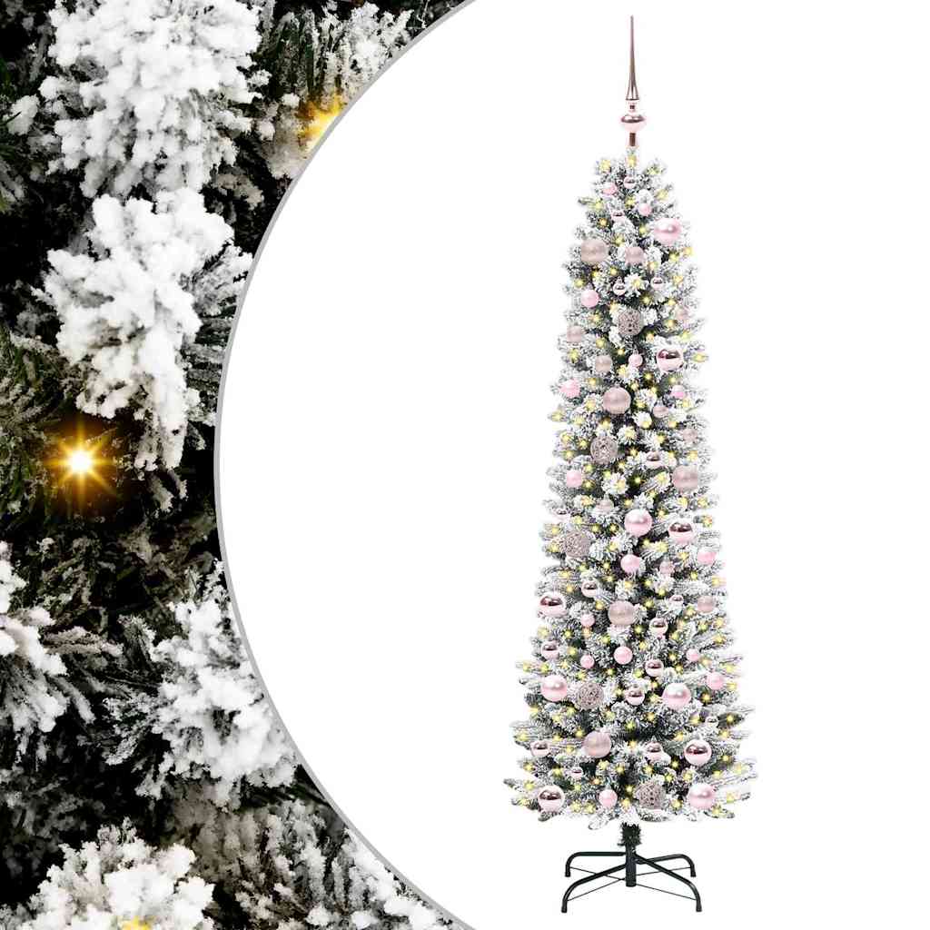 Kunstigt juletræ med stativ Hvid 180 cm PVC og metal og plast