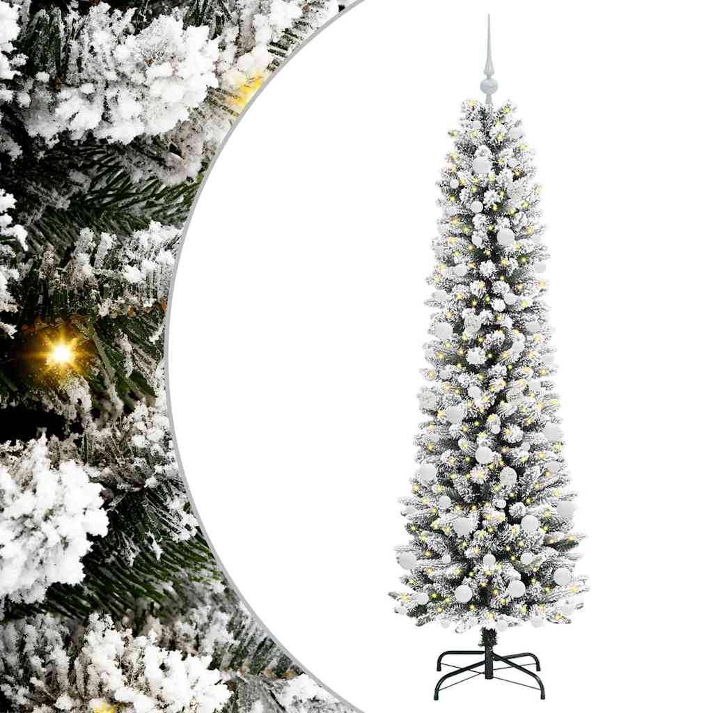 Kunstigt juletræ med stativ Hvid 180 cm PVC og metal og plast