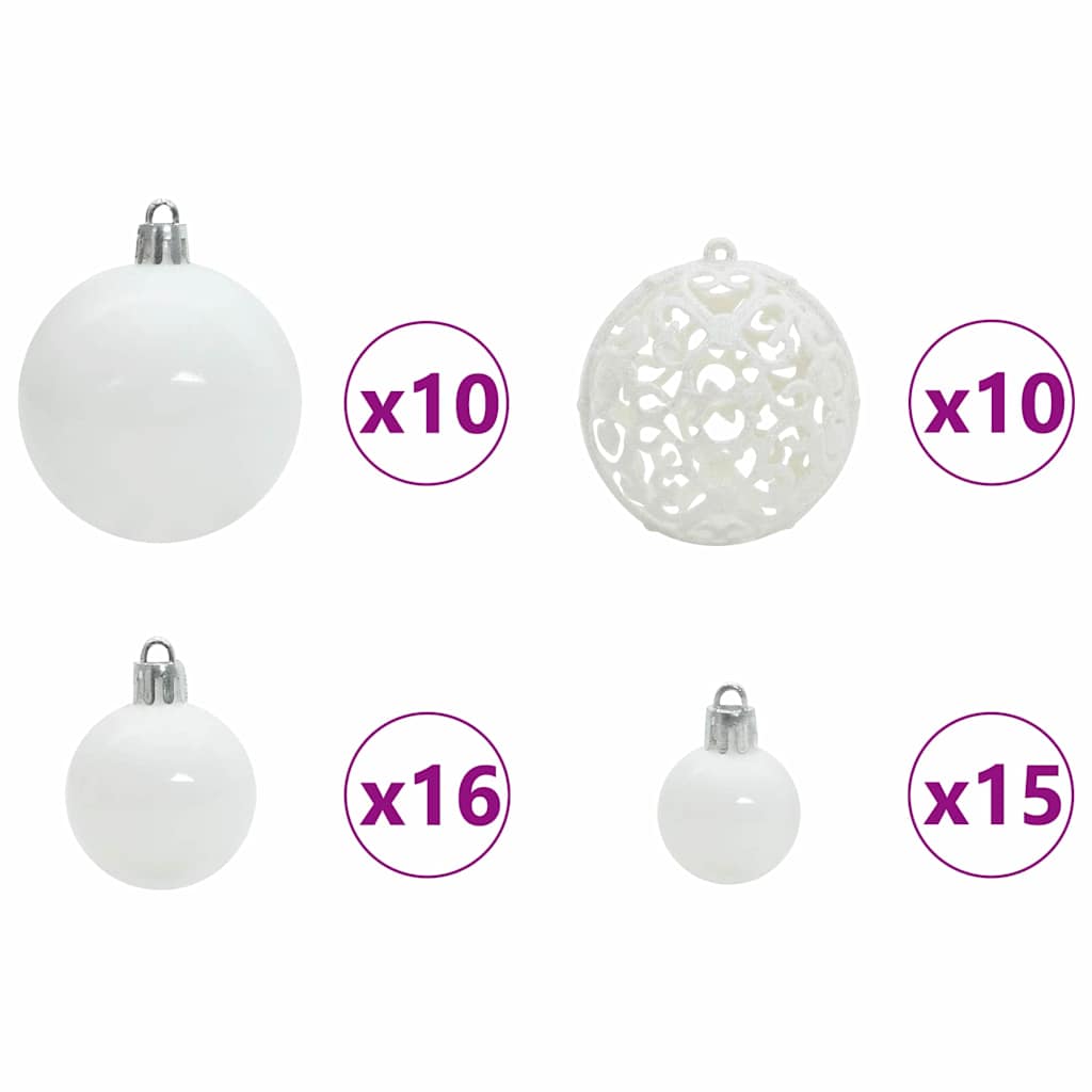 Kunstigt juletræ med stativ Hvid 180 cm PVC og metal og plast