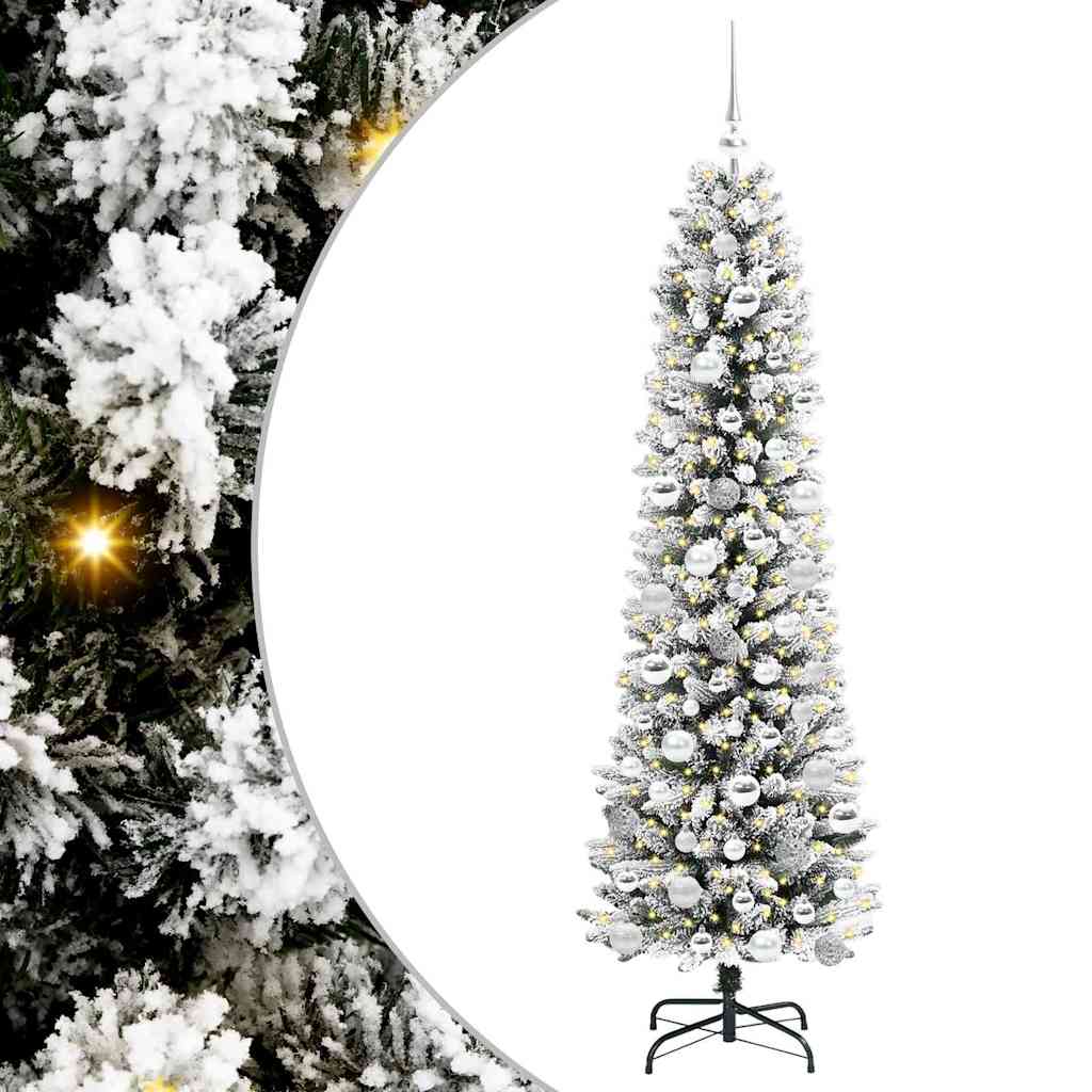 Kunstigt juletræ med stativ Hvid 180 cm PVC og metal og plast