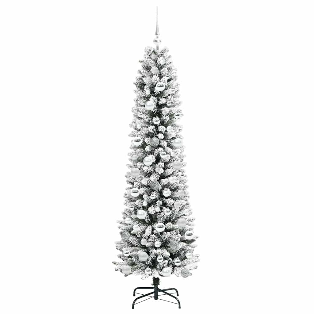 Kunstigt juletræ med stativ Hvid 180 cm PVC og metal og plast