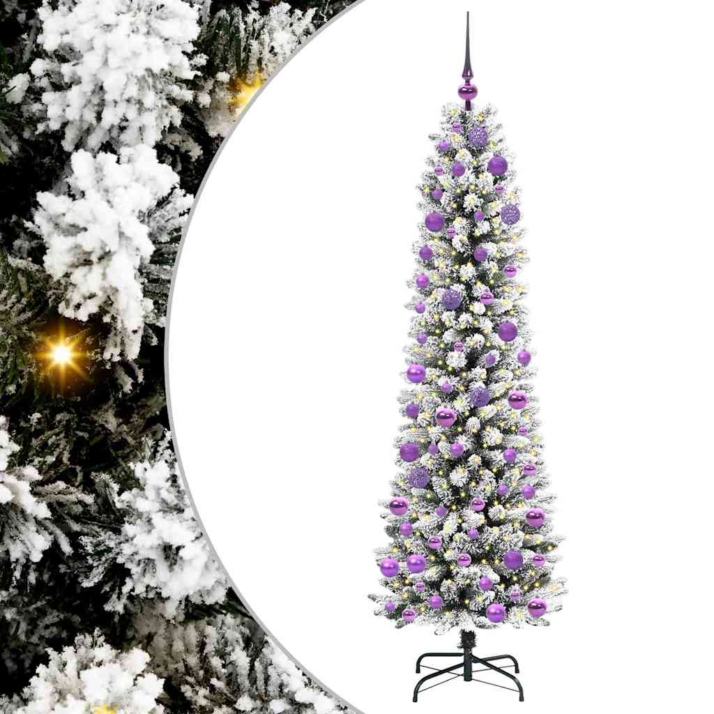 Kunstigt juletræ med stativ Hvid 180 cm PVC og metal og plast