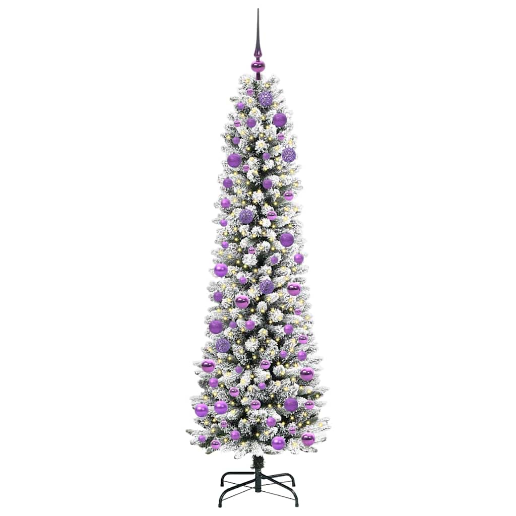 Kunstigt juletræ med stativ Hvid 180 cm PVC og metal og plast