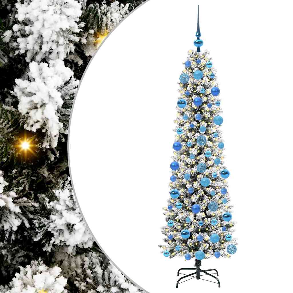 Kunstigt juletræ med stativ Hvid 180 cm PVC og metal og plast