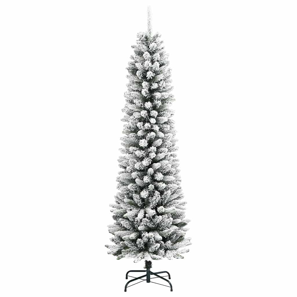 Kunstigt juletræ med stativ Hvid 210 cm PVC og metal og plast