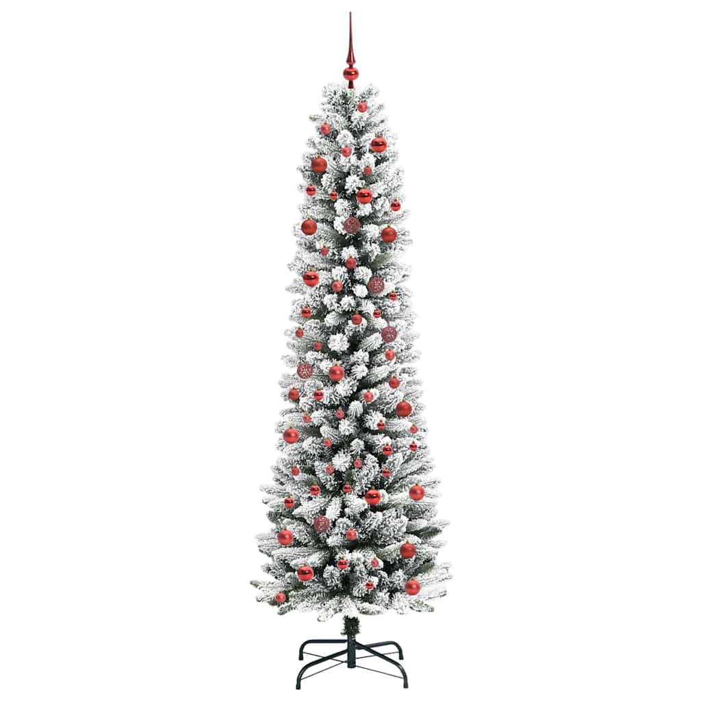 Kunstigt juletræ med stativ Hvid 210 cm PVC og metal og plast