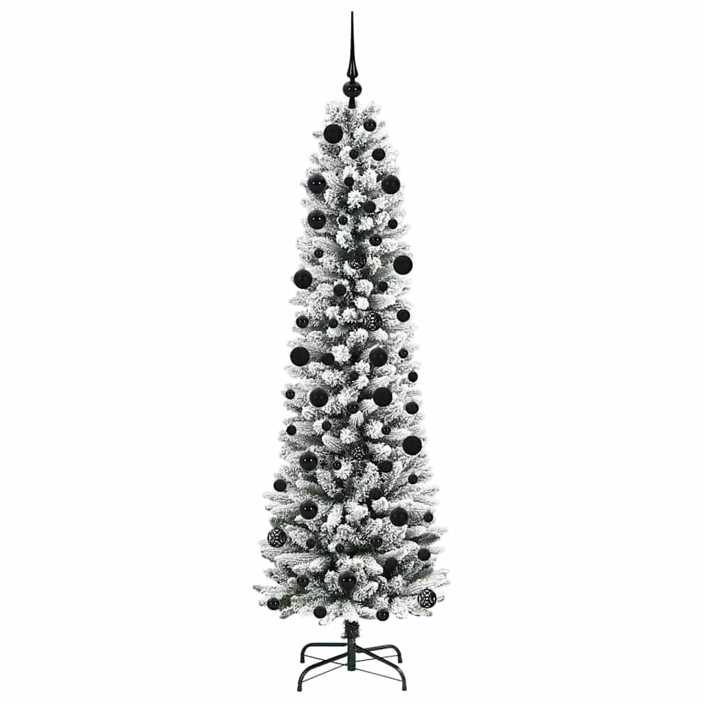 Kunstigt juletræ med stativ Hvid 210 cm PVC og metal og plast
