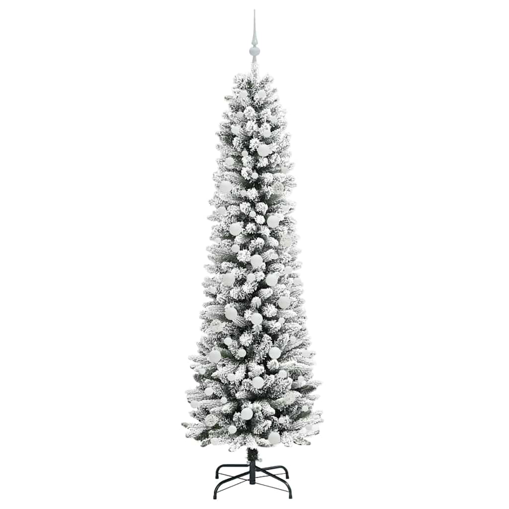 Kunstigt juletræ med stativ Hvid 210 cm PVC og metal og plast