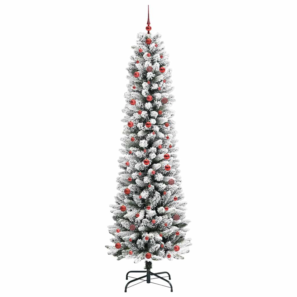 Kunstigt juletræ med stativ Hvid 240 cm PVC og metal og plast