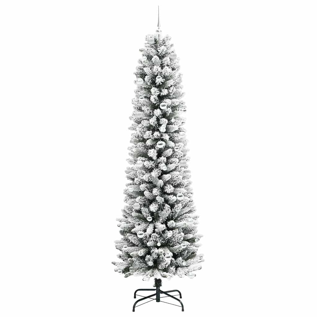 Kunstigt juletræ med stativ Hvid 240 cm PVC og metal og plast