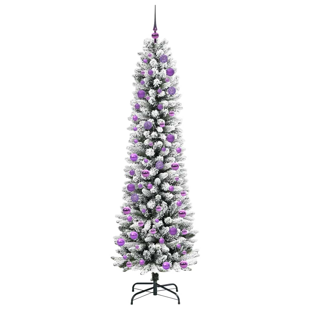 Kunstigt juletræ med stativ Hvid 240 cm PVC og metal og plast