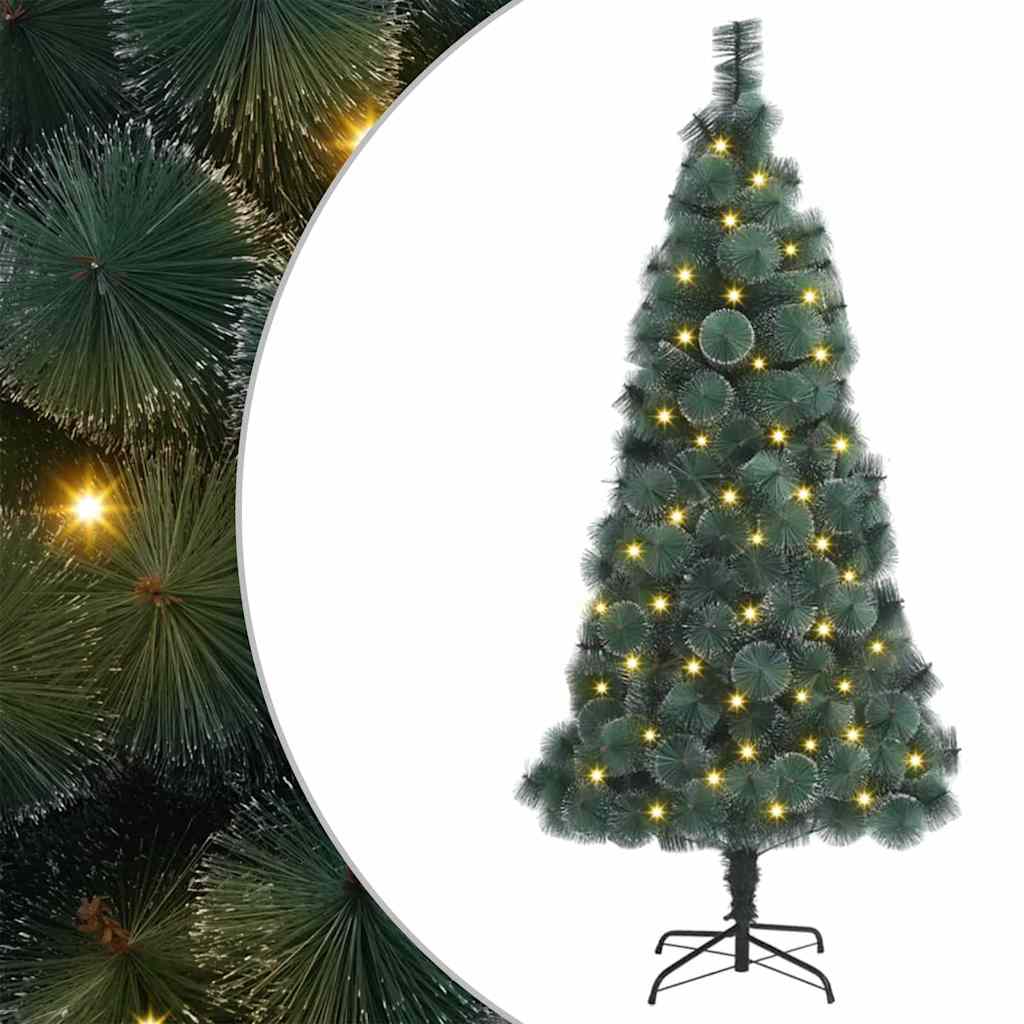 Kunstigt forudbelyst juletræ med 300 LED'er Grøn 180 cm PET
