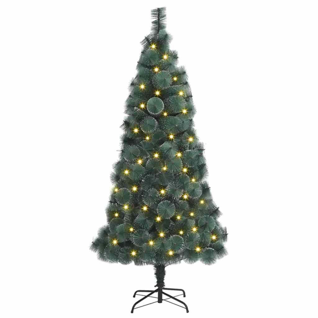 Kunstigt forudbelyst juletræ med 300 LED'er Grøn 180 cm PET