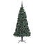 Kunstig Forbelyst Juletree med Kuglesæt Grøn 210 cm PET