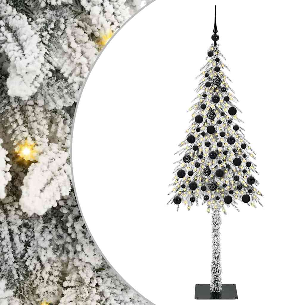 Juletræ med 300 LED'er med stativ Hvid 180 cm PE og Stål