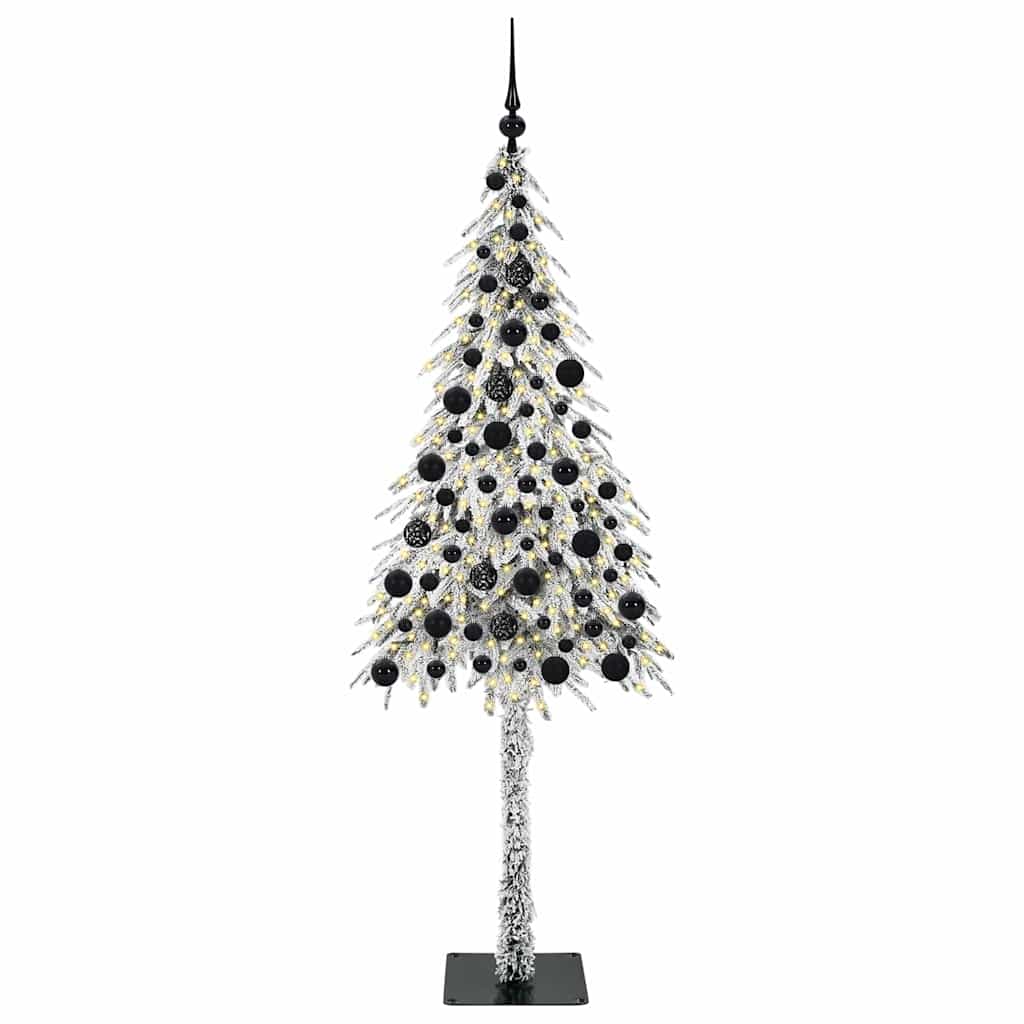 Juletræ med 300 LED'er med stativ Hvid 180 cm PE og Stål