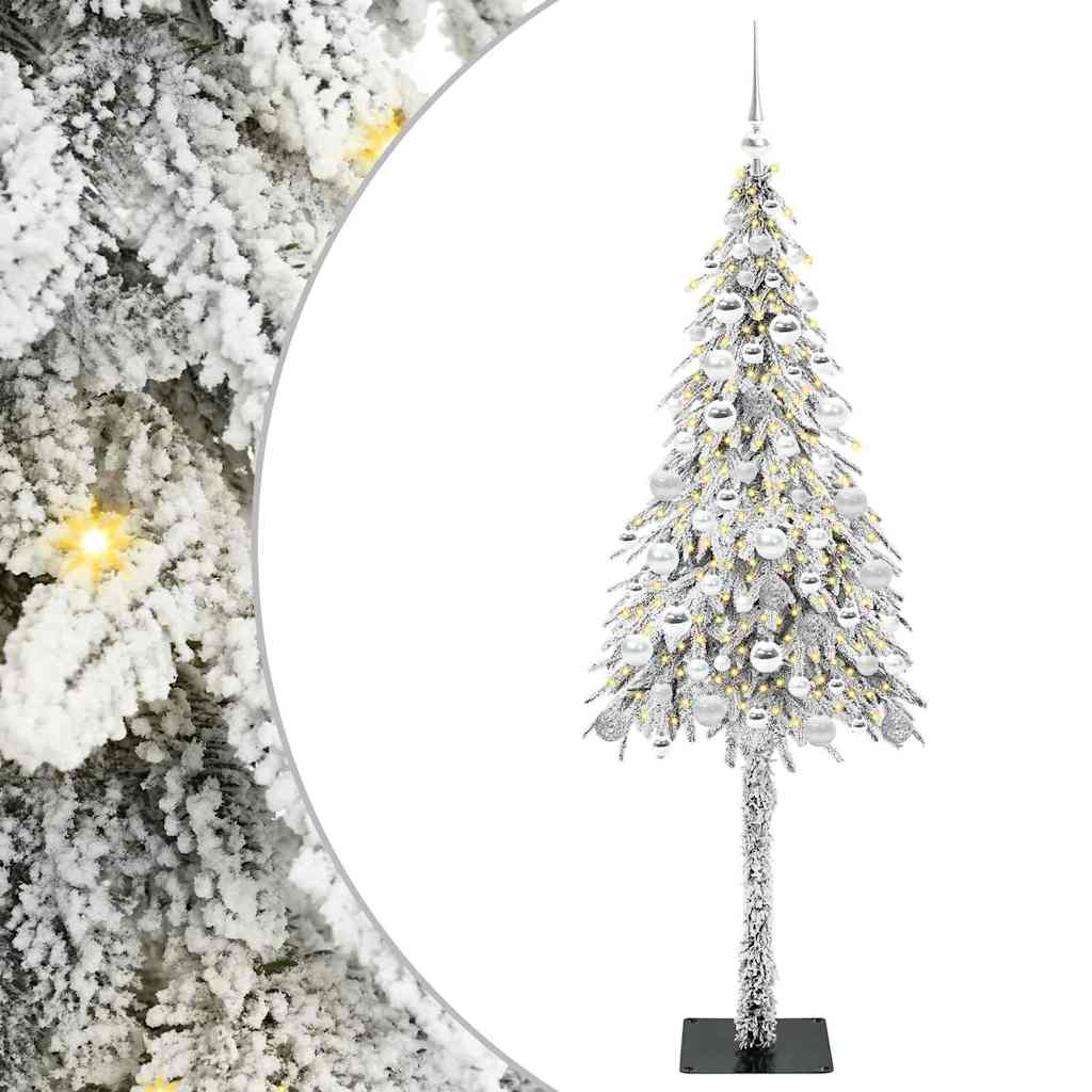 Juletræ med 300 LED'er med stativ Hvid 180 cm PE og Stål