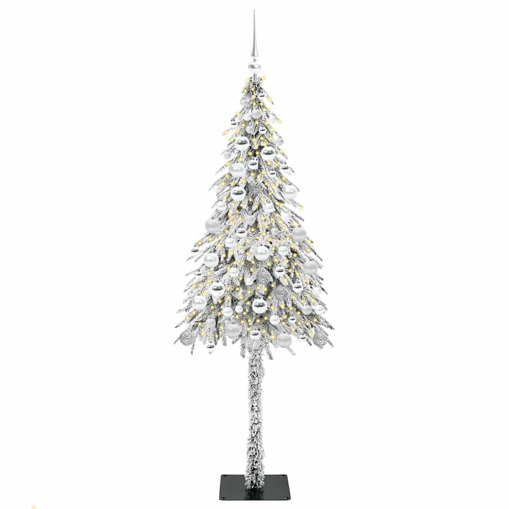 Juletræ med 300 LED'er med stativ Hvid 180 cm PE og Stål