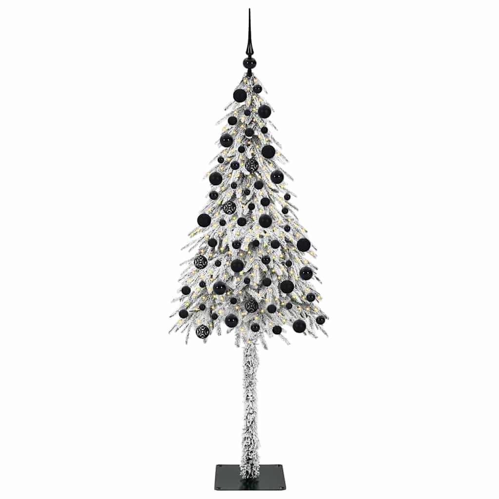 Juletræ med 300 LED'er med stativ Hvid 210 cm PE og Stål