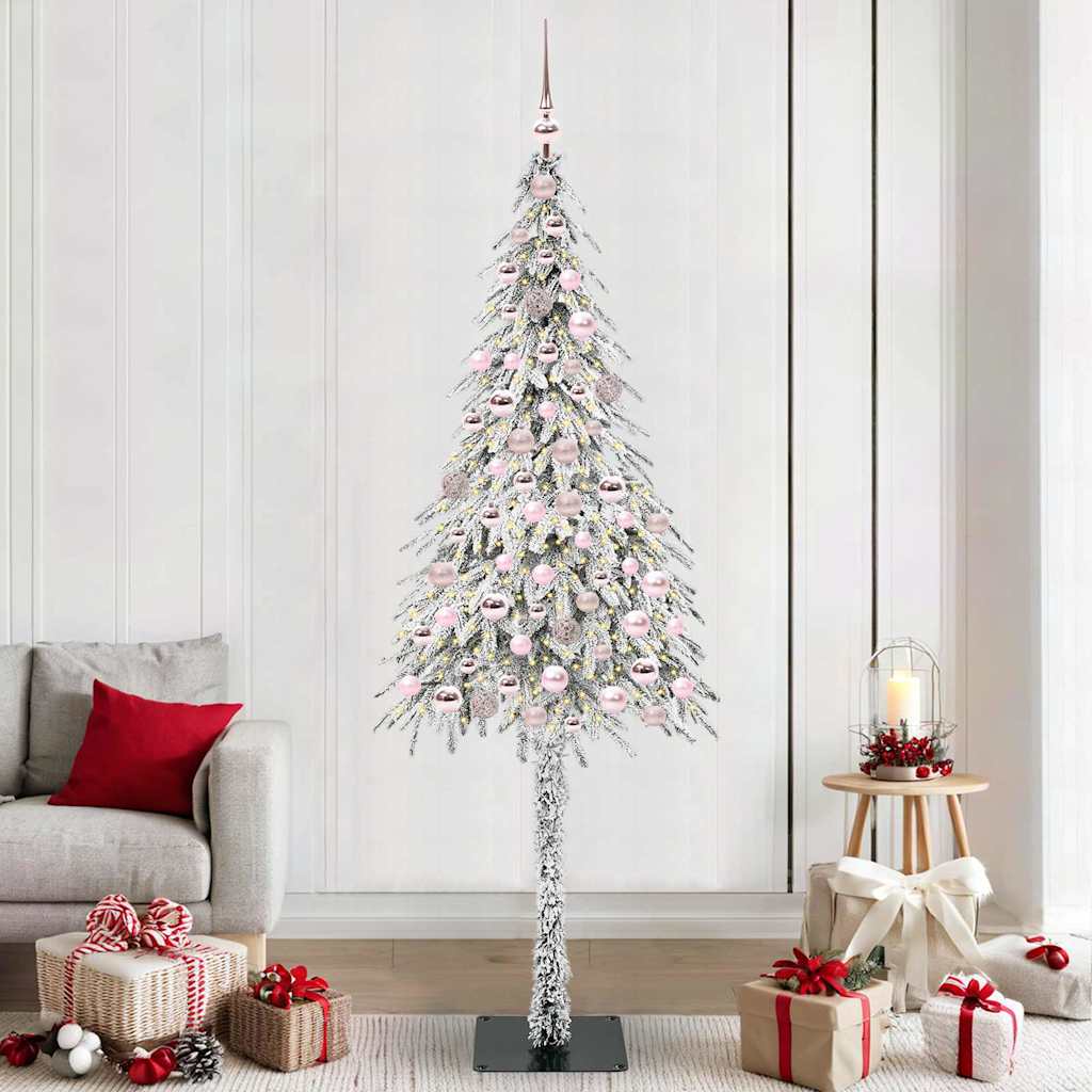 Juletræ med 300 LED'er med stativ Hvid 210 cm PE og Stål