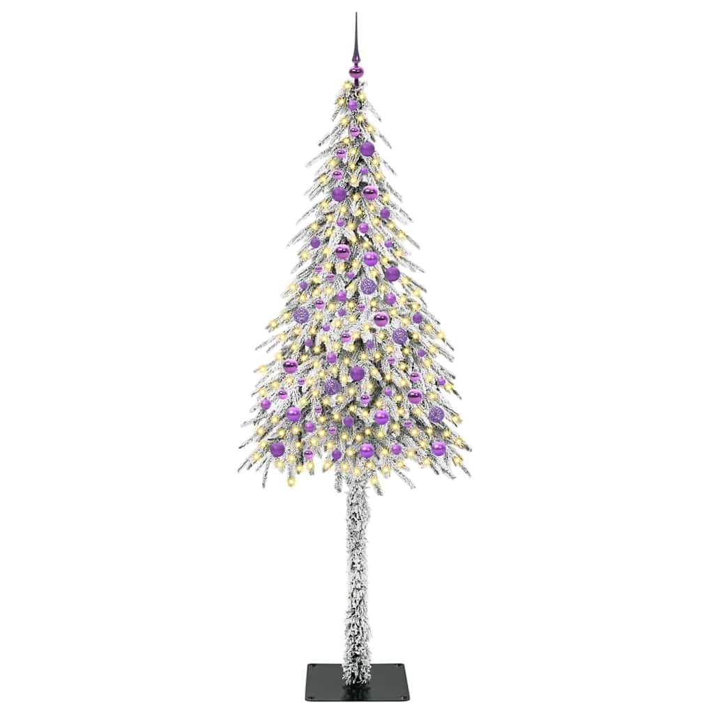 Juletræ med 300 LED'er med stativ Hvid 210 cm PE og Stål