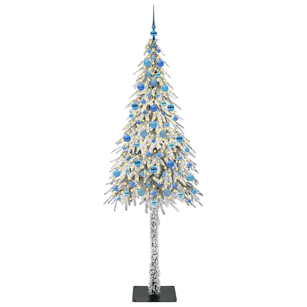 Juletræ med 300 LED'er med stativ Hvid 210 cm PE og Stål