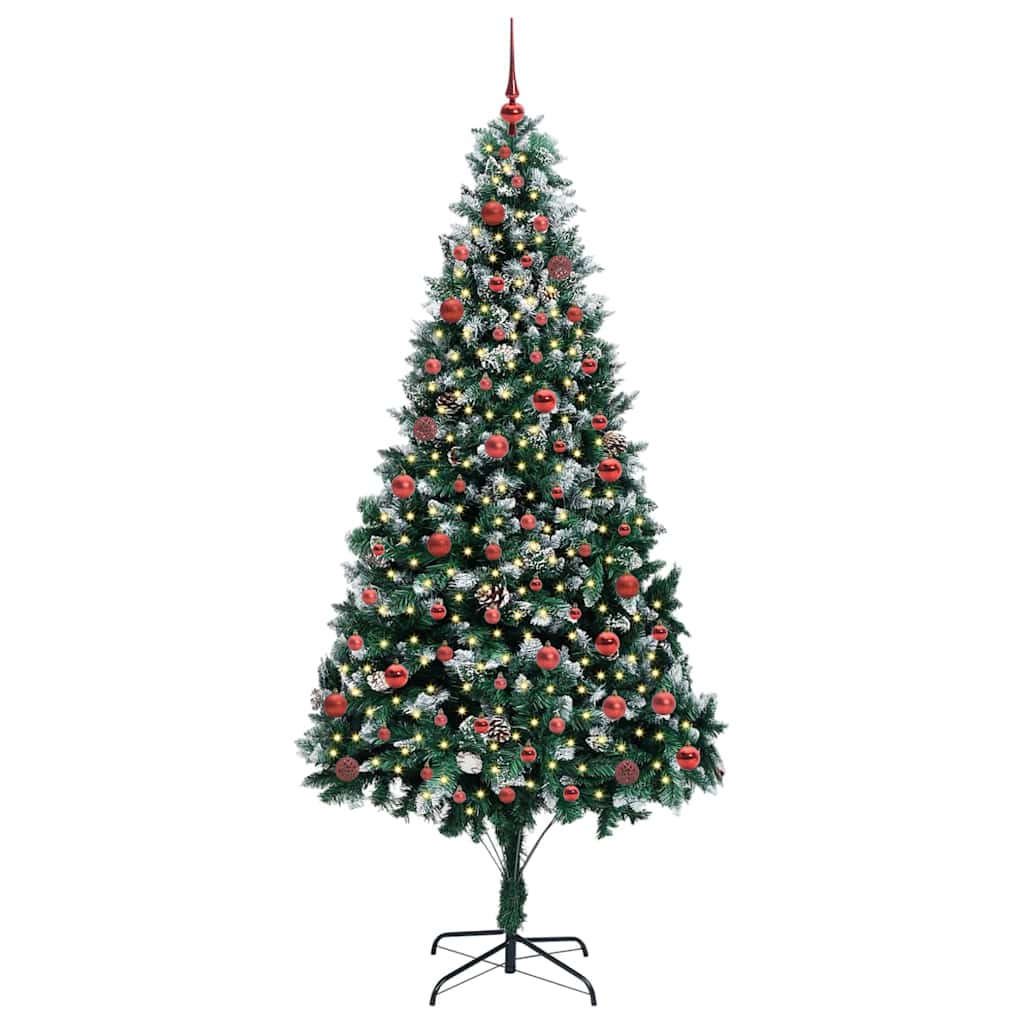 Kunstigt juletræ med stativ Grøn 210 cm PVC og Stål og Plastik