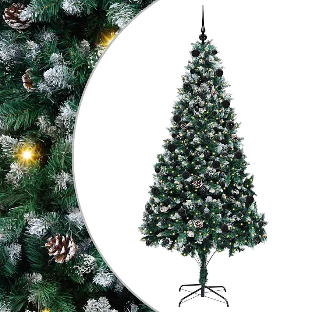 Kunstigt juletræ med stativ Grøn 210 cm PVC og Stål og Plastik