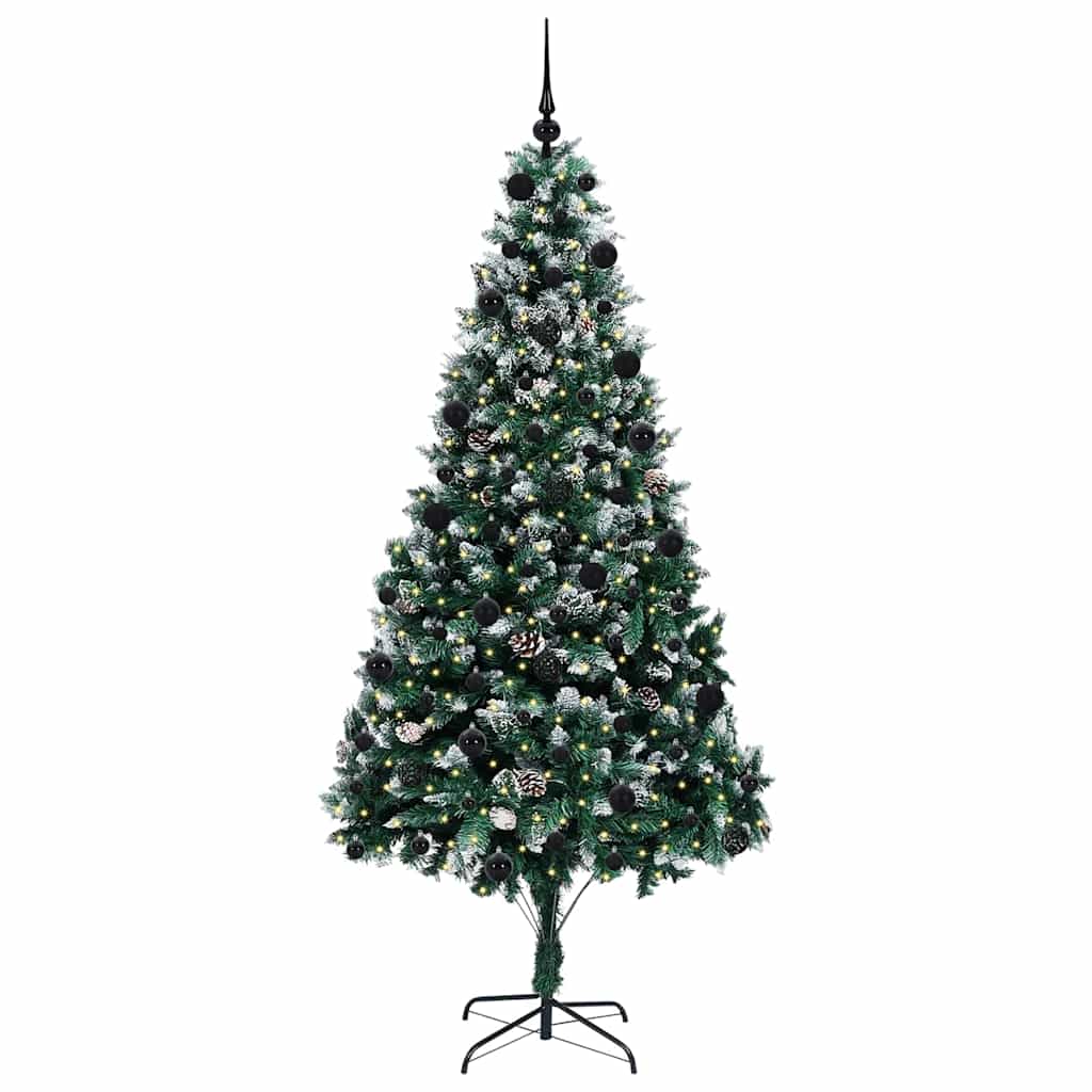 Kunstigt juletræ med stativ Grøn 210 cm PVC og Stål og Plastik