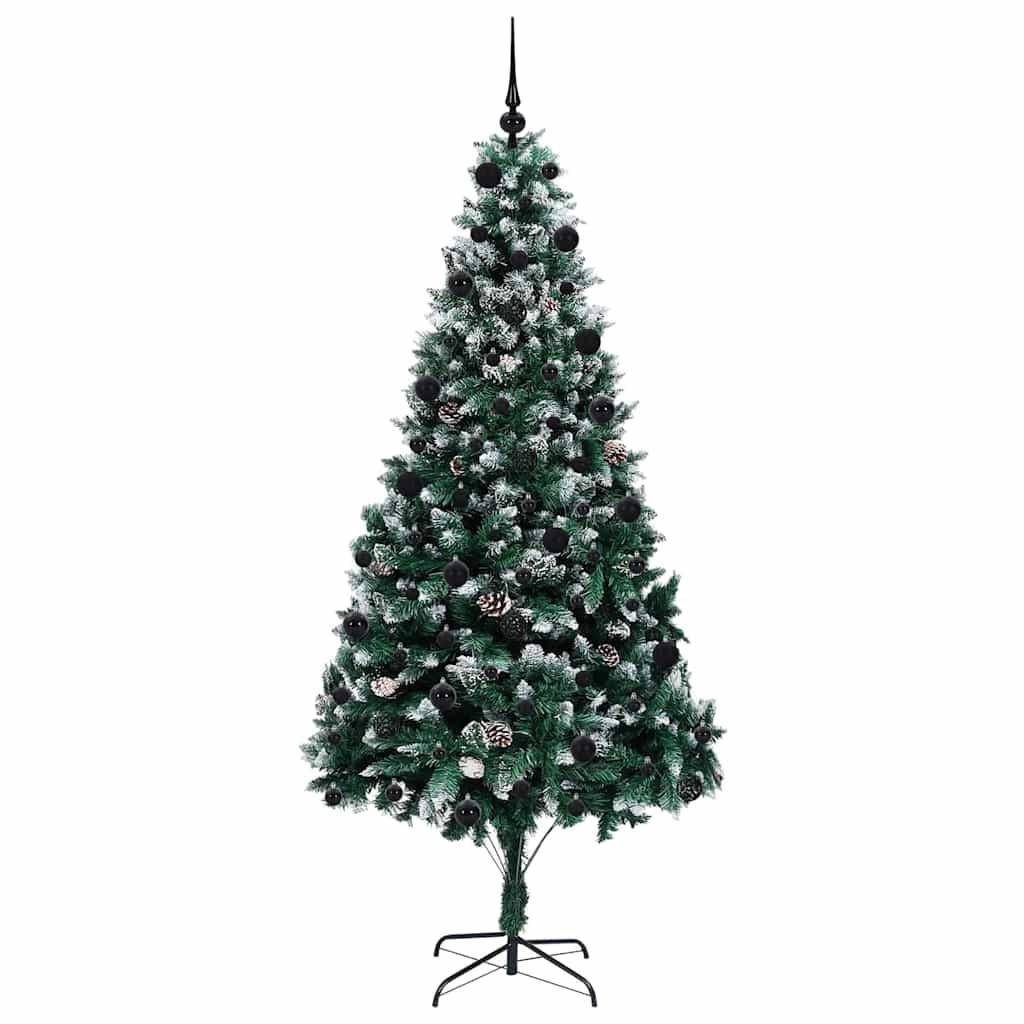 Kunstigt juletræ med stativ Grøn 210 cm PVC og Stål og Plastik