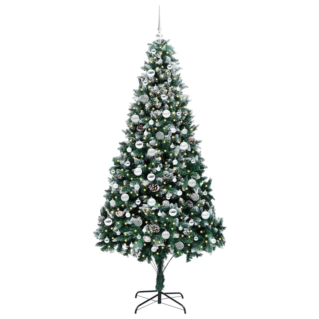 Kunstigt juletræ med stativ Grøn 210 cm PVC og Stål og Plastik