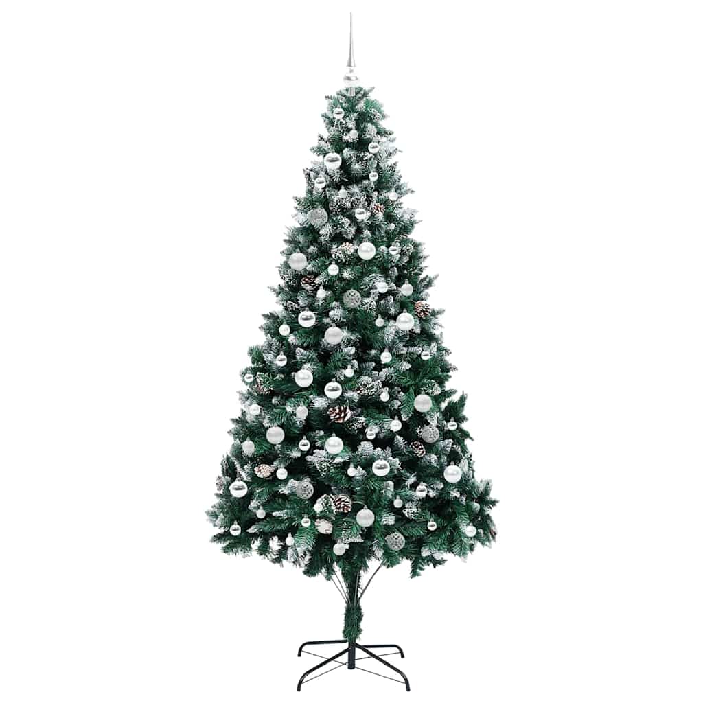 Kunstigt juletræ med stativ Grøn 210 cm PVC og Stål og Plastik