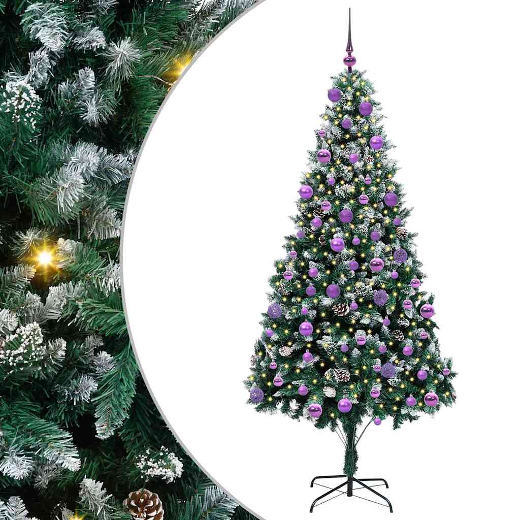Kunstigt juletræ med stativ Grøn 210 cm PVC og Stål og Plastik