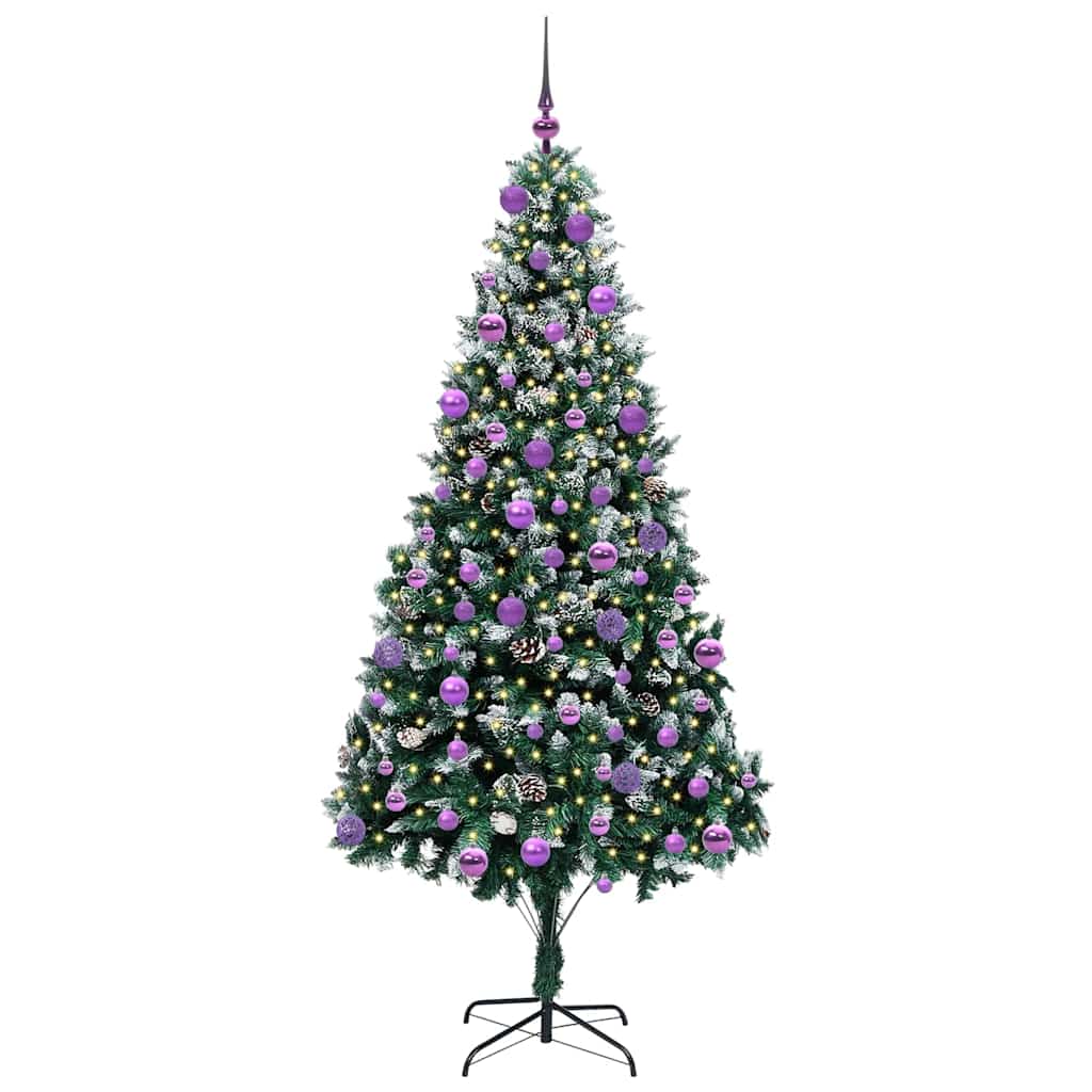 Kunstigt juletræ med stativ Grøn 210 cm PVC og Stål og Plastik