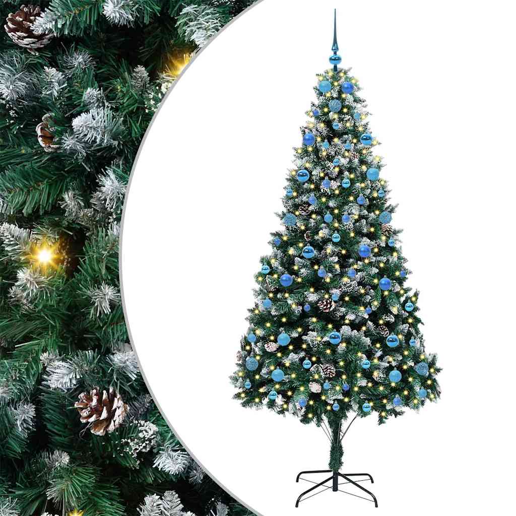 Kunstigt juletræ med stativ Grøn 210 cm PVC og Stål og Plastik