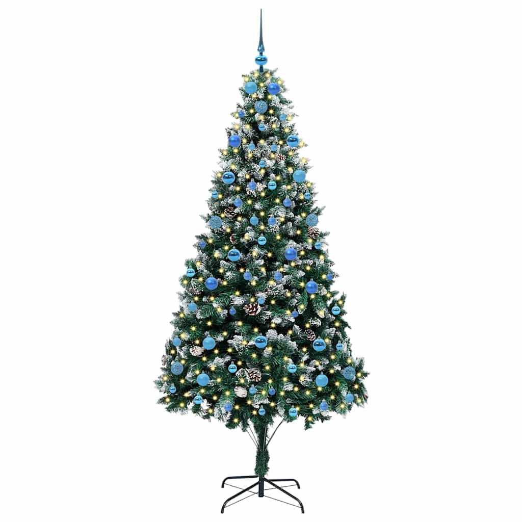 Kunstigt juletræ med stativ Grøn 210 cm PVC og Stål og Plastik