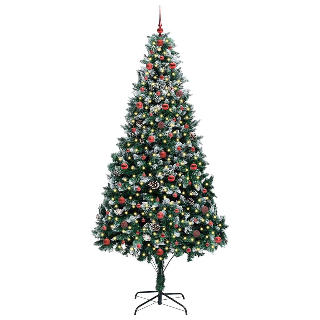 Kunstigt juletræ med stativ Grøn 240 cm PVC og Stål og Plastik