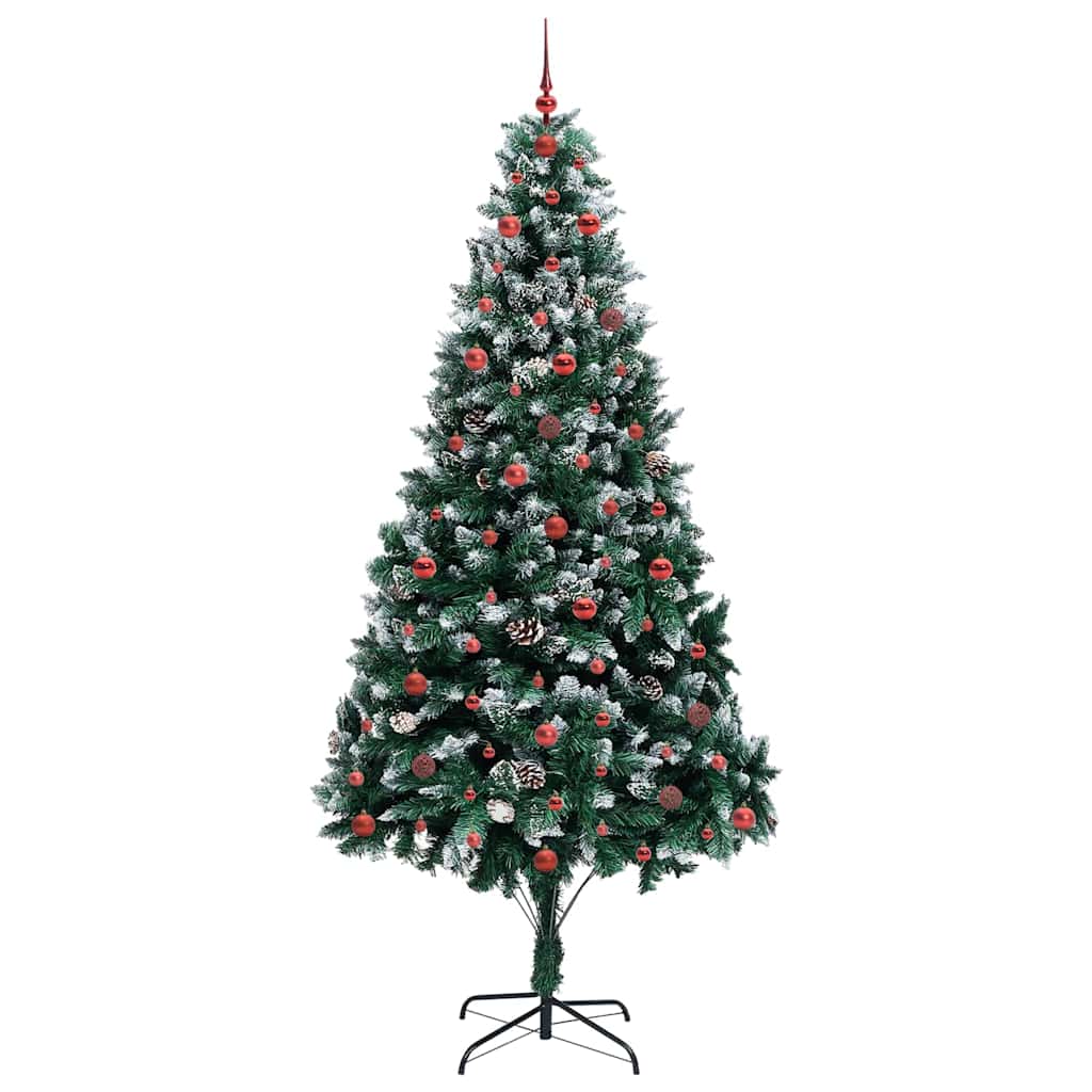 Kunstigt juletræ med stativ Grøn 240 cm PVC og Stål og Plastik